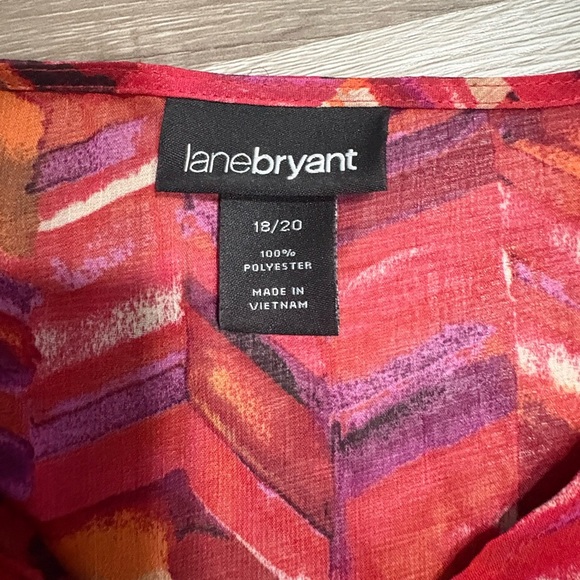 Lane Bryant Red and Orange Chevron Blouse - Picture 2 of 5